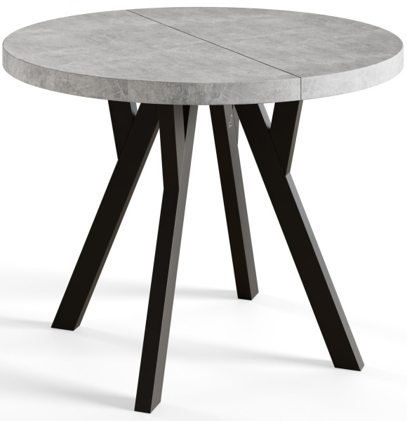 Stół rozkładany okrągły Ovo 120/220x77 atelier jasny/czarny 963219