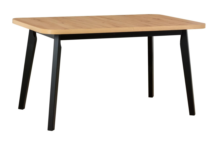 Stół rozkładany OSLO 6 zaokrąglone krawędzie dąb artisan na czarnych nogach 828482