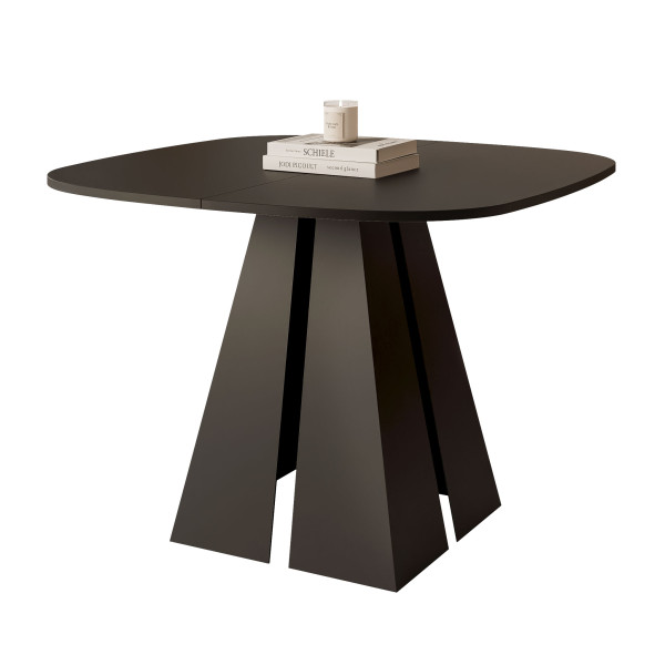 Stół rozkładany owalny ZELO 120/196 cm - czarny molet/czarne nogi 712617
