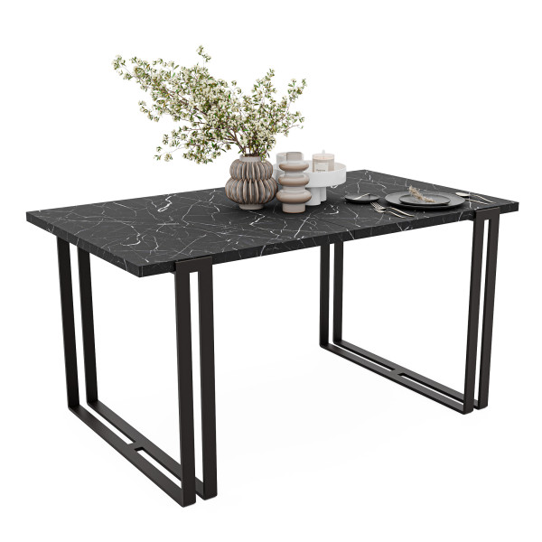 Stół rozkładany prostokątny HOLTE 120/220 cm - grigia pietra/czarne nogi 712752