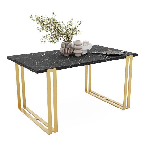 Stół rozkładany prostokątny HOLTE 120/220 cm - grigia pietra/złote nogi 712778