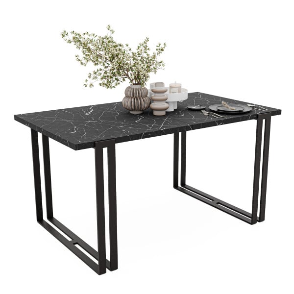 Stół rozkładany prostokątny HOLTE 160/260 cm - grigia pietra/czarne nogi 712502