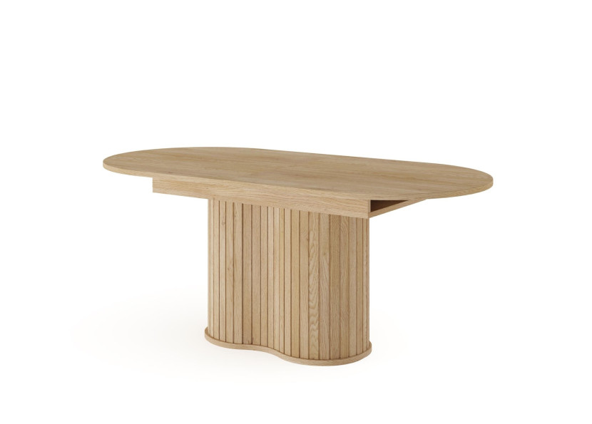Stół rozkładany RIVO 180-220 cm dąb cremona elegancki do jadalni ryflowany 801173