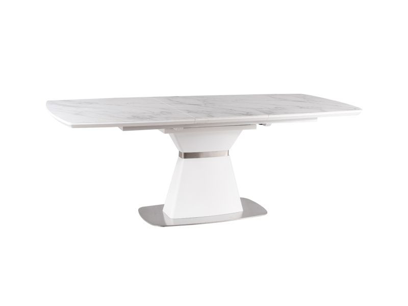 Stół rozkładany SATURN II CERAMIC 160(210)x90 biały marmur/biały mat 991661