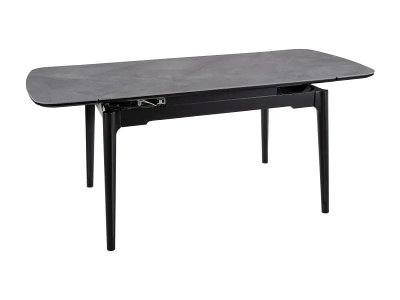 Stół rozkładany Sento 120(180)x80 cm szary marmur/ czarny 845540