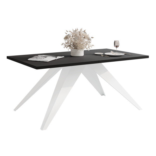 Stół rozkładany XANDRO 140/240 cm - czarny molet/białe nogi 712470