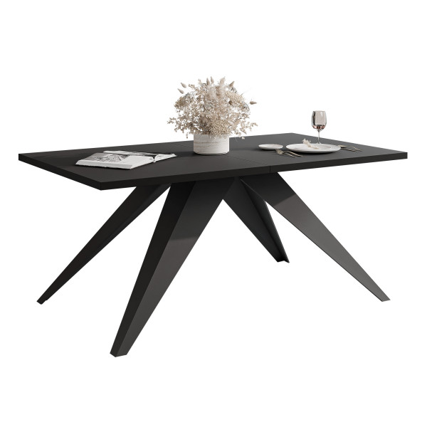 Stół rozkładany XANDRO 140/240 cm - czarny molet/czarne nogi 712739