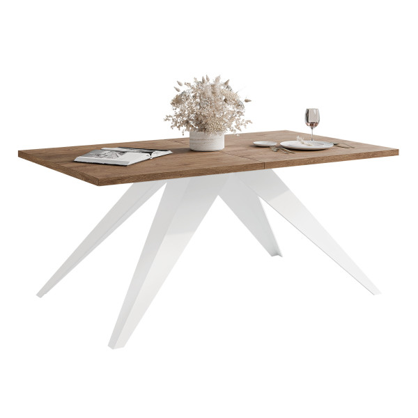 Stół rozkładany XANDRO 140/240 cm - dąb lefkas/białe nogi 712730