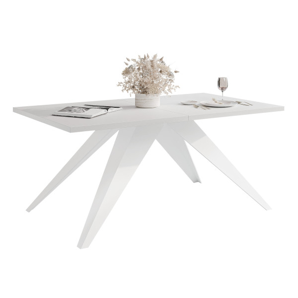 Stół rozkładany XANDRO 160/260 cm - biel arktyczna/białe nogi 712639