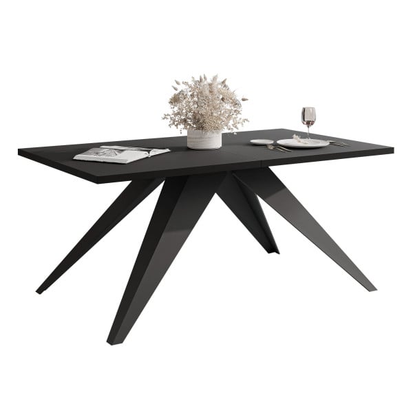 Stół rozkładany XANDRO 160/260 cm - czarny molet/czarne nogi 712642