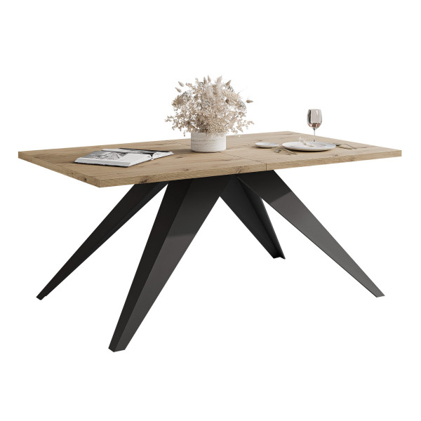 Stół rozkładany XANDRO 160/260 cm - dąb artisan/czarne nogi 712447