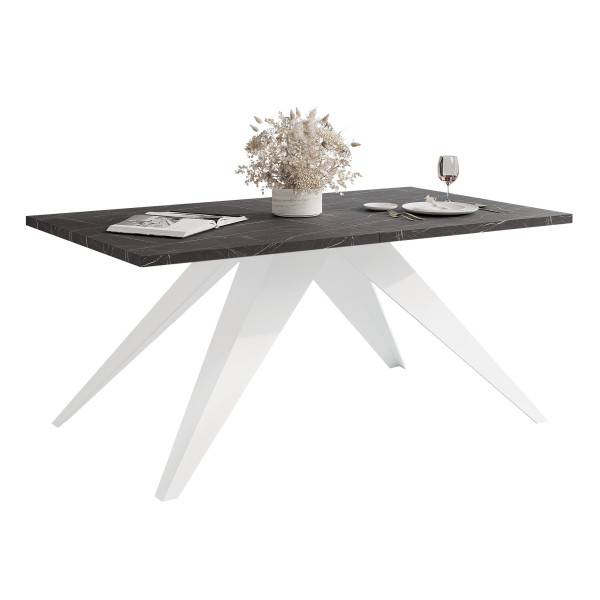 Stół rozkładany XANDRO 160/260 cm - grigia pietra/białe nogi 712562
