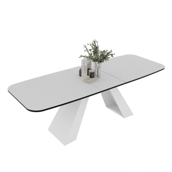 Stół rozkładany ZENITH 180/218 cm - biel arktyczna/białe nogi 712651