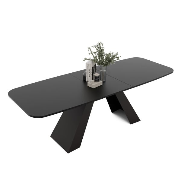 Stół rozkładany ZENITH 180/218 cm - czarny molet/czarne nogi 712477