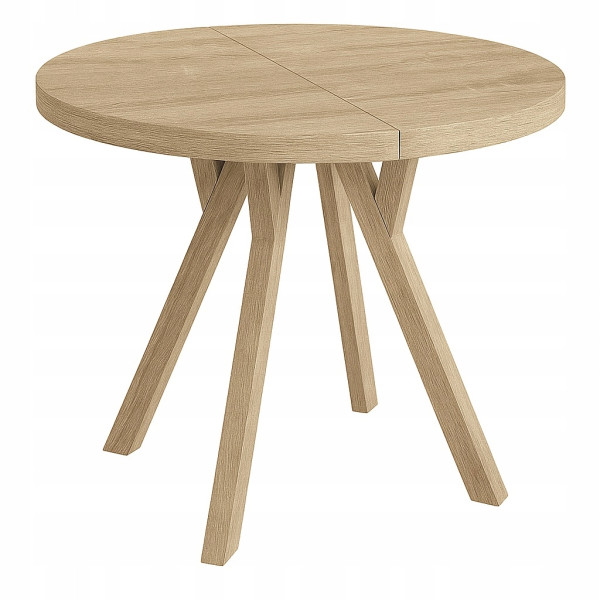 Stół rozsuwany okrągły 100/200cm blat 3,6cm nogi Drewno 1020056