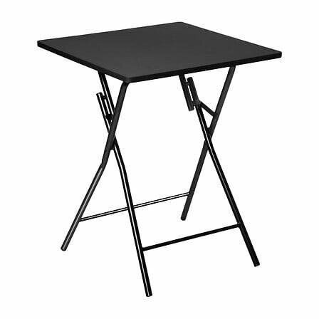 STÓŁ SKŁADANY 2-osobowy 60x60 cm czarny METALOWY blat z MDF 487750