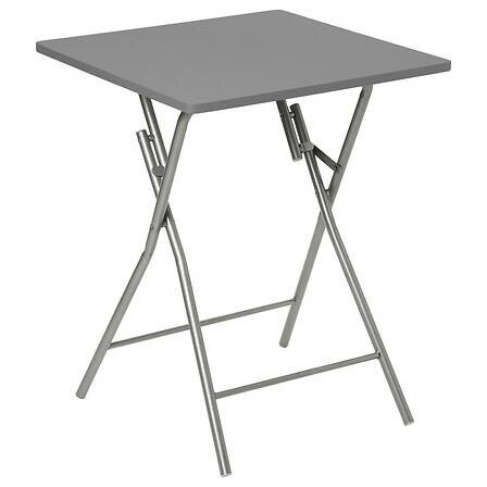 STÓŁ SKŁADANY 2-osobowy 60x60 cm szary METALOWY blat z MDF 487747