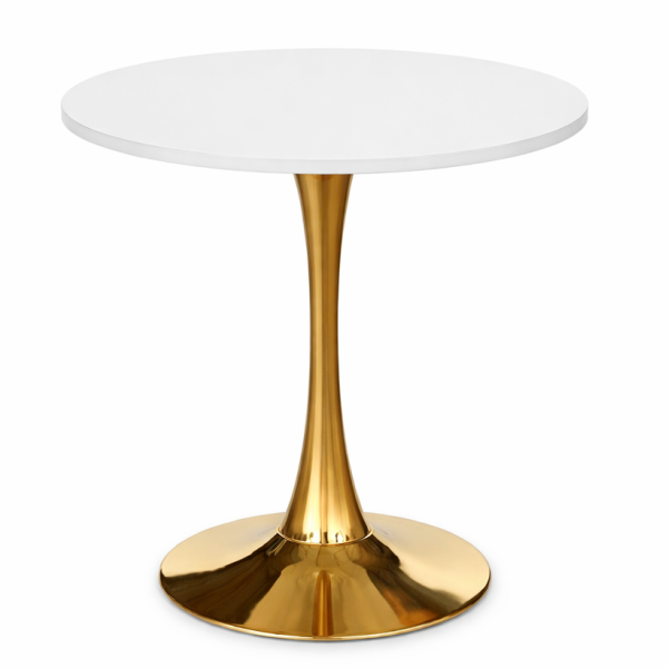 Stół Tulip Ø70 cm Biały / Złoty Platerowany PREMIUM 2374 999922
