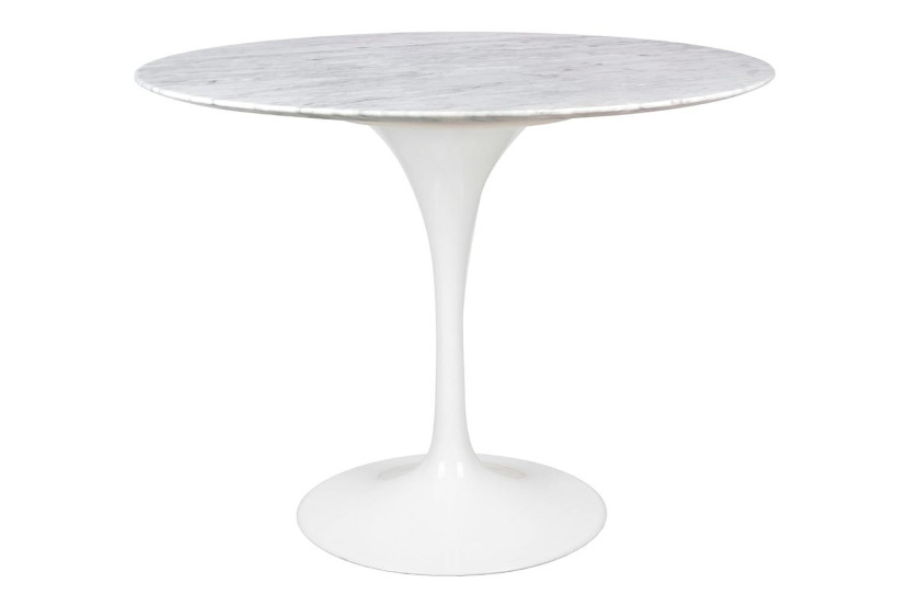 Stół TULIP MARBLE 100 CARRARA biały - blat okrągły marmurowy 160709