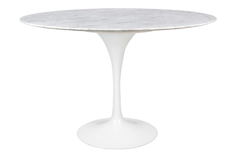 Stół TULIP MARBLE 120 CARRARA biały - blat okrągły marmurowy 160729