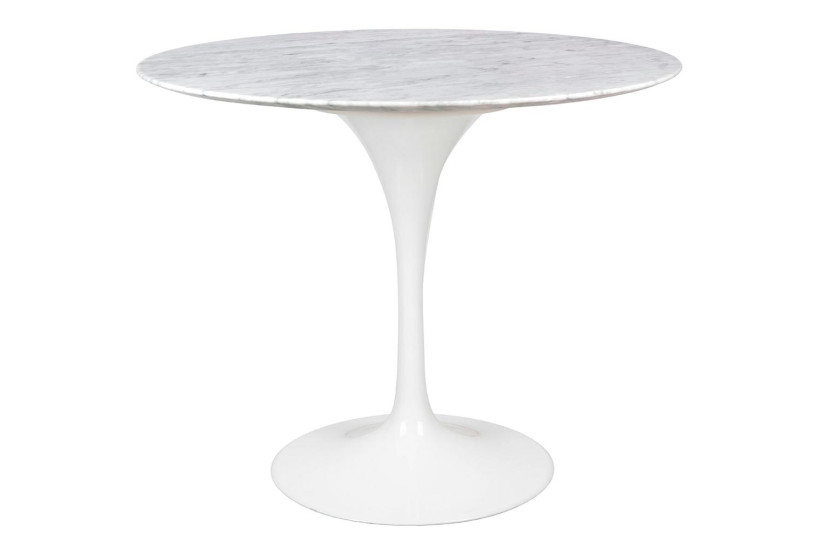 Stół TULIP MARBLE 90 CARRARA biały - blat okrągły marmurowy 160683