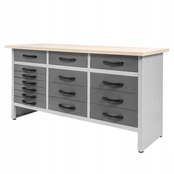 Stół Warsztatowy Garażowy Z 15 Szufladami Mega-M HANDYMAN 160x60x85cm 756871