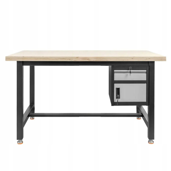 Stół Warsztatowy Garażowy Z Szafką I Szufladą 150x75x80cm Mega-M 754627