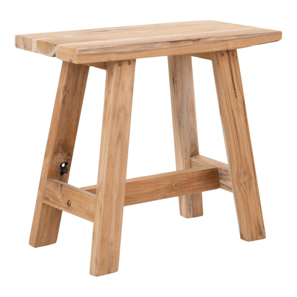 Stołek Barcelona naturalny z litego drewna tekowego 45 cm 647799