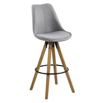 Stołek barowy Dima Melange grey/wood z drewnianymi nogami 89290