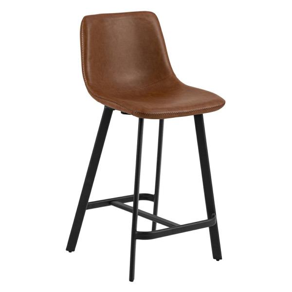 STOŁEK BAROWY Oregon PU brandy loftowy retro EKOSKÓRA 82072