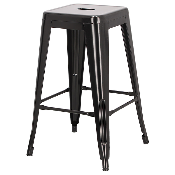 STOŁEK BAROWY Paris 66 cm czarny HOKER insp. Tolix LOFTOWY 45403