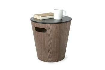 Stołek / kosz WOODROW orzech/ czarny 96353
