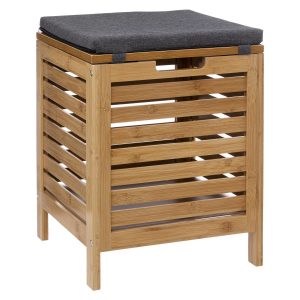 Stołek łazienkowy BAMBOO z koszem na pranie, 2w1 89468 Stołek łazienkowy BAMBOO z koszem na pranie, 2w1 89468