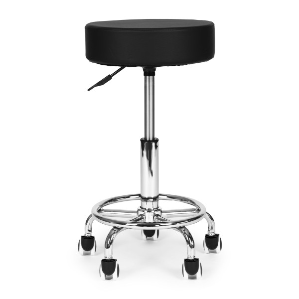 Stołek obrotowy taboret kosmetyczny czarny ModernHome 962052