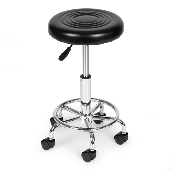 Stołek obrotowy taboret kosmetyczny czarny ModernHome 962045