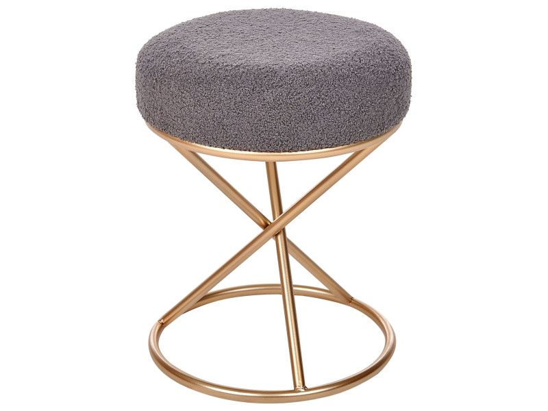 Stołek PRESHO Boucle Szary 443477