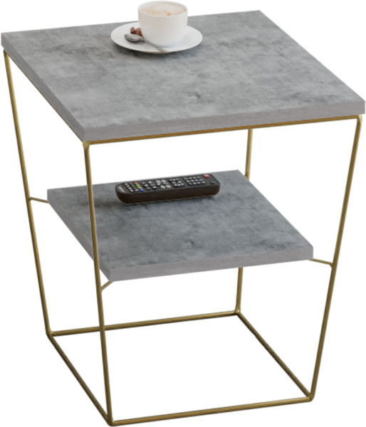 Stoliczek Nocny Druciany z Półką Glamour Złoty 915749