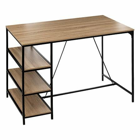 STOLIK BAROWY Aliaj Z 3 PÓŁKAMI efekt drewna 140x80x103 cm 487796