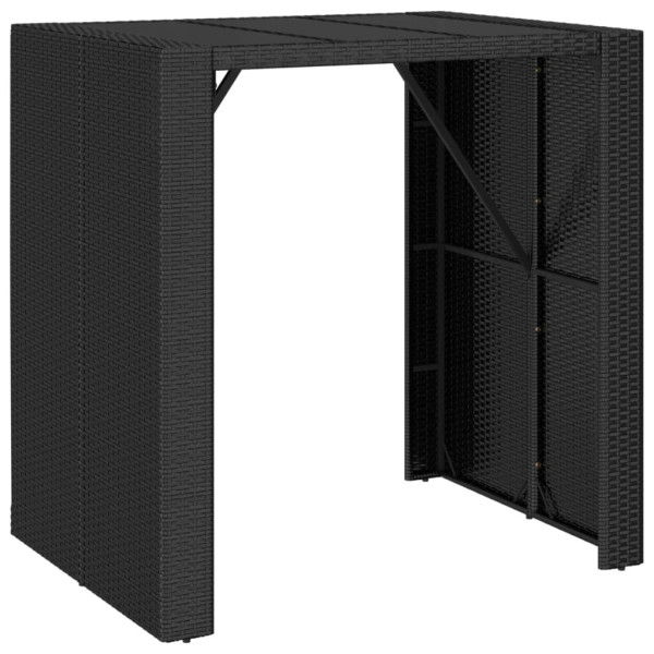 Stolik barowy ze szklanym blatem Czarny 105 x 80 x 110 cm Technorattan 406606