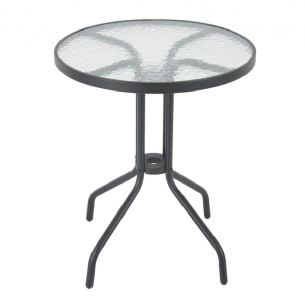 Stolik Bistro 60 cm szklany / antracyt PATIO | Dajar 63502