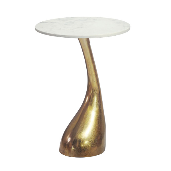 Stolik boczny 45cm Złoty Marmur do salonu Alu sofa Stolik kawowy Okrągły 1078669