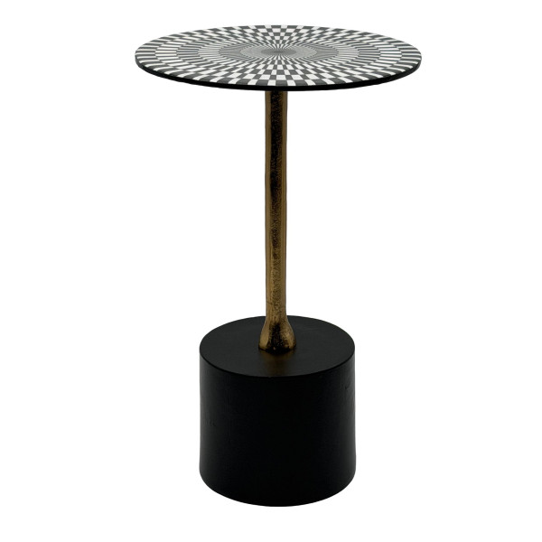 Stolik boczny aluminiowy, pomocniczy, metalowy, do salonu, dekoracyjny 965213