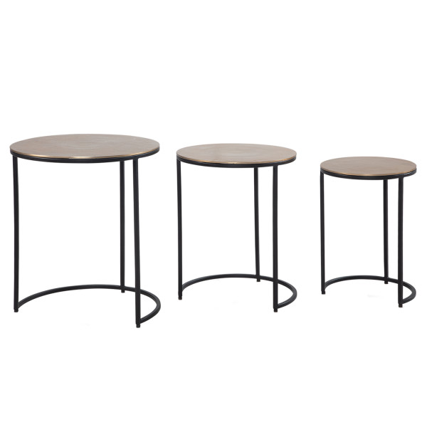 Stolik boczny FineBuy zestaw 3 metalowych 136425