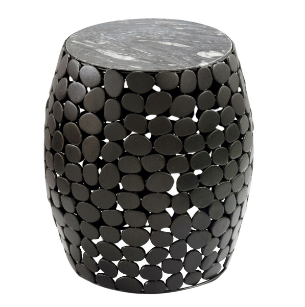 Stolik boczny okrągły 40cm Metalowy Stolik kawowy Marmur Alu Dekoracyjny 965219