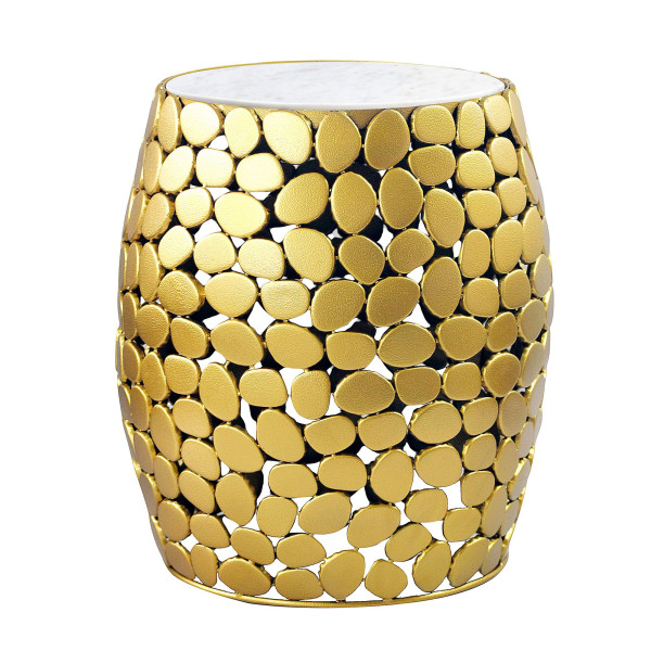 Stolik boczny okrągły 40cm Metalowy Stolik kawowy Marmur Alu Stolik salonu 965212
