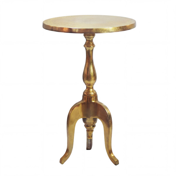 Stolik boczny złoty 35cm aluminium metal salonu stolik kawowy alu okrągły 1078662