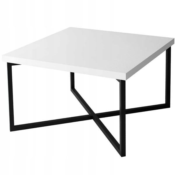Stolik do salonu kawowy ława Biały do wyboru Stelaż Czarny 58 x 58 x 54 CM 774208