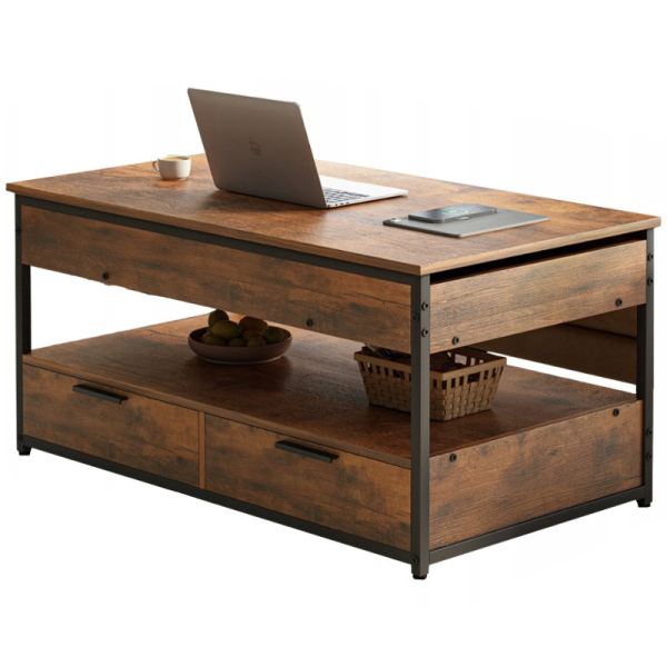 Stolik drewniany kawowy loft rozkładany do salonu 100 cm 1059142