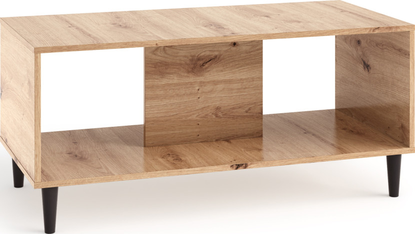 Stolik kawowy 100 cm na nóżkach do salonu z półką LERON dąb artisan 996285