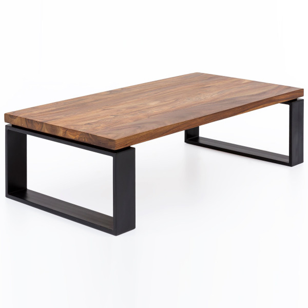 Stolik kawowy 115x35x60 cm Sheesham Drewno Lite z Metalową Ramą do Salonu 710777